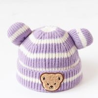 Children Unisex Cute Bear Jacquard Wool Cap sku image 4