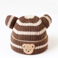 Children Unisex Cute Bear Jacquard Wool Cap sku image 2
