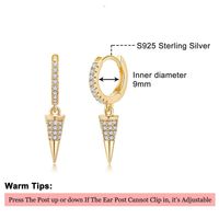 1 Pair Casual Elegant Geometric Cross Lightning Inlay Copper Zircon 14k Gold Plated Drop Earrings main image 2