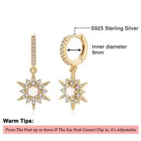 1 Pair Casual Elegant Geometric Cross Lightning Inlay Copper Zircon 14k Gold Plated Drop Earrings main image 5
