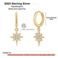 1 Pair Casual Elegant Geometric Cross Lightning Inlay Copper Zircon 14k Gold Plated Drop Earrings main image 7