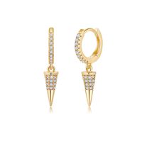 1 Pair Casual Elegant Geometric Cross Lightning Inlay Copper Zircon 14k Gold Plated Drop Earrings sku image 10