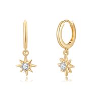 1 Pair Casual Elegant Geometric Cross Lightning Inlay Copper Zircon 14k Gold Plated Drop Earrings sku image 8