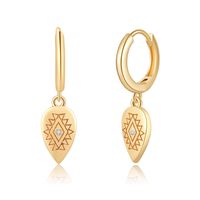 1 Pair Casual Elegant Geometric Cross Lightning Inlay Copper Zircon 14k Gold Plated Drop Earrings sku image 5