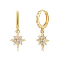 1 Pair Casual Elegant Geometric Cross Lightning Inlay Copper Zircon 14k Gold Plated Drop Earrings sku image 7