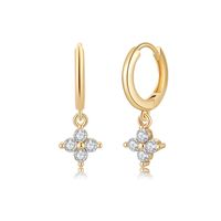1 Pair Casual Elegant Geometric Cross Lightning Inlay Copper Zircon 14k Gold Plated Drop Earrings sku image 6