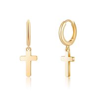 1 Pair Casual Elegant Geometric Cross Lightning Inlay Copper Zircon 14k Gold Plated Drop Earrings sku image 3