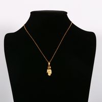 Edelstahl 304 18 Karat Vergoldet Lässig Einfacher Stil Irregulär Überzug Palme Ohrringe Halskette main image 5