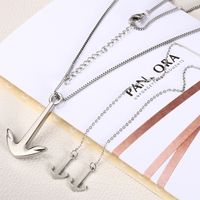 304 Stainless Steel 18K Gold Plated Simple Style Irregular Plating Anchor Earrings Necklace main image 3