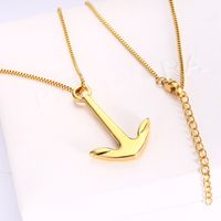 304 Stainless Steel 18K Gold Plated Simple Style Irregular Plating Anchor Earrings Necklace main image 4