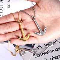 304 Stainless Steel 18K Gold Plated Simple Style Irregular Plating Anchor Earrings Necklace main image 5