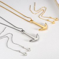 304 Stainless Steel 18K Gold Plated Simple Style Irregular Plating Anchor Earrings Necklace main image 6