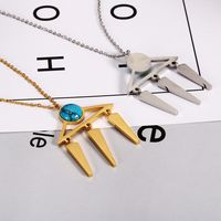 304 Stainless Steel 18K Gold Plated Simple Style British Style Plating Inlay Geometric Round Turquoise Jewelry Set main image 3