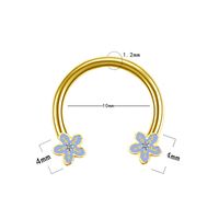 Casual Star Flower Bee Stainless Steel Copper Epoxy Plating Inlay Rhinestones Zircon Rose Gold Plated White Gold Plated Gold Plated Nose Ring main image 4