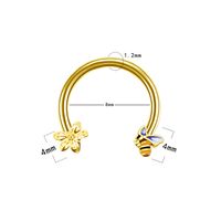 Casual Star Flower Bee Stainless Steel Copper Epoxy Plating Inlay Rhinestones Zircon Rose Gold Plated White Gold Plated Gold Plated Nose Ring main image 10