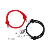 Simple Style Streetwear Heart Shape Alloy Rope Plating Valentine's Day Couple Bracelets main image 2