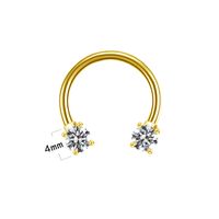 Casual Star Flower Bee Stainless Steel Copper Epoxy Plating Inlay Rhinestones Zircon Rose Gold Plated White Gold Plated Gold Plated Nose Ring sku image 12