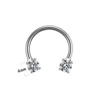 Casual Star Flower Bee Stainless Steel Copper Epoxy Plating Inlay Rhinestones Zircon Rose Gold Plated White Gold Plated Gold Plated Nose Ring sku image 2