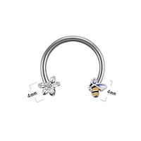 Casual Star Flower Bee Stainless Steel Copper Epoxy Plating Inlay Rhinestones Zircon Rose Gold Plated White Gold Plated Gold Plated Nose Ring sku image 5