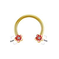 Casual Star Flower Bee Stainless Steel Copper Epoxy Plating Inlay Rhinestones Zircon Rose Gold Plated White Gold Plated Gold Plated Nose Ring sku image 17