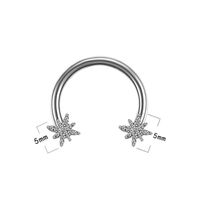 Casual Star Flower Bee Stainless Steel Copper Epoxy Plating Inlay Rhinestones Zircon Rose Gold Plated White Gold Plated Gold Plated Nose Ring sku image 7