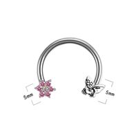 Casual Star Flower Bee Stainless Steel Copper Epoxy Plating Inlay Rhinestones Zircon Rose Gold Plated White Gold Plated Gold Plated Nose Ring sku image 8