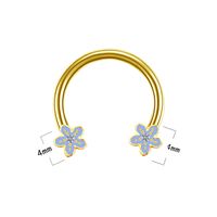 Casual Star Flower Bee Stainless Steel Copper Epoxy Plating Inlay Rhinestones Zircon Rose Gold Plated White Gold Plated Gold Plated Nose Ring sku image 20