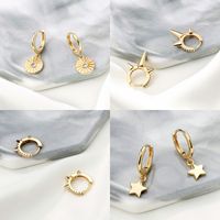1 Pair Casual Elegant Round Star Butterfly Plating Inlay Copper Zircon 14k Gold Plated Drop Earrings Earrings main image 9