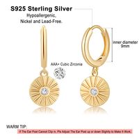 1 Pair Casual Elegant Round Star Butterfly Plating Inlay Copper Zircon 14k Gold Plated Drop Earrings Earrings main image 2
