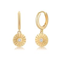 1 Pair Casual Elegant Round Star Butterfly Plating Inlay Copper Zircon 14k Gold Plated Drop Earrings Earrings sku image 6