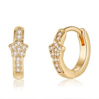 1 Pair Casual Elegant Round Star Butterfly Plating Inlay Copper Zircon 14k Gold Plated Drop Earrings Earrings sku image 1