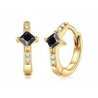 1 Pair Casual Elegant Round Star Butterfly Plating Inlay Copper Zircon 14k Gold Plated Drop Earrings Earrings sku image 2