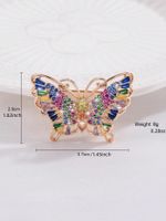 Elegant Vacation Shiny Butterfly Copper Plating Hollow Out Inlay Zircon Women's Brooches 1 Piece main image 2