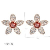 1 Pair Korean Style Flower Plating Inlay Copper Zircon White Gold Plated Ear Studs main image 2