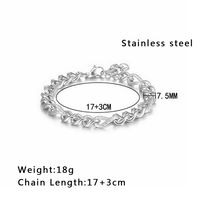 Hip-Hop Classic Style Solid Color 304 Stainless Steel 18K Gold Plated Unisex Bracelets main image 7