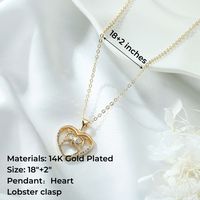 Lady Heart Shape Owl Stainless Steel Copper Plating Inlay Zircon 14k Gold Plated Pendant Necklace main image 2