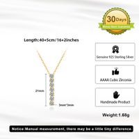 Simple Style Korean Style Geometric Sterling Silver Plating Inlay Zircon 14k Gold Plated White Gold Plated Pendant Necklace main image 2