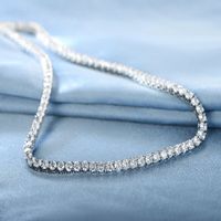 Décontractée Élégant Couleur Unie Le Cuivre Laiton Plaqué Or 18k Or Blanc Plaqué Zircon Collier En Masse sku image 1