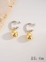 1 Pair Simple Style Round Copper Drop Earrings main image 3