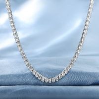 Casual Elegant Solid Color Copper Brass 18k Gold Plated White Gold Plated Zircon Necklace In Bulk main image 3