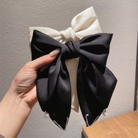 Women's Ig Style Sweet Bow Knot Cloth Inlay Artificial Pearls Rhinestones Hair Clip main image 1