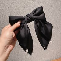 Women's Ig Style Sweet Bow Knot Cloth Inlay Artificial Pearls Rhinestones Hair Clip sku image 1