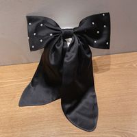 Women's Ig Style Sweet Bow Knot Cloth Pearl Hair Clip main image 4