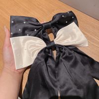 Women's Ig Style Sweet Bow Knot Cloth Pearl Hair Clip main image 6