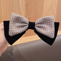 Women's Simple Style Houndstooth Bow Knot Cloth Hair Clip main image 1