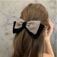 Women's Simple Style Houndstooth Bow Knot Cloth Hair Clip main image 3