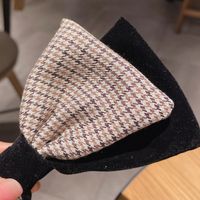 Women's Simple Style Houndstooth Bow Knot Cloth Hair Clip main image 4