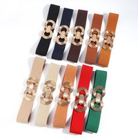Simple Style Round Alloy Rubber Band Plating Women's Woven Belts main image 4