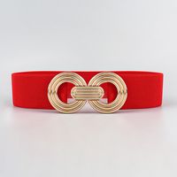 Simple Style Round Alloy Rubber Band Plating Women's Woven Belts sku image 2