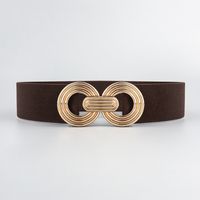 Simple Style Round Alloy Rubber Band Plating Women's Woven Belts sku image 4